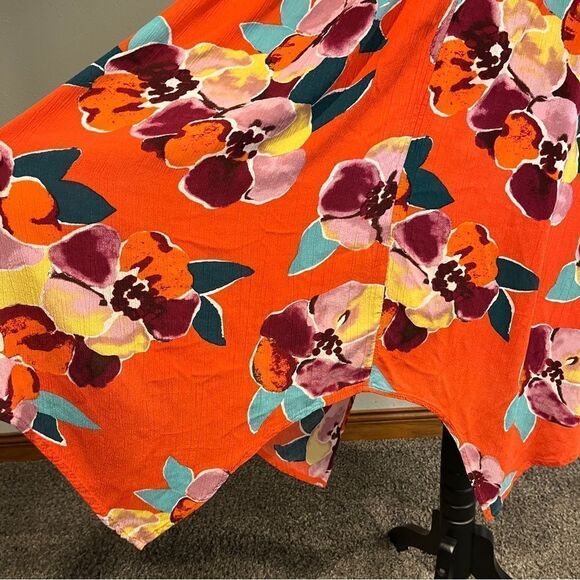 Maurices Floral asymmetrical midi dress cottage core style - Picture 5 of 15